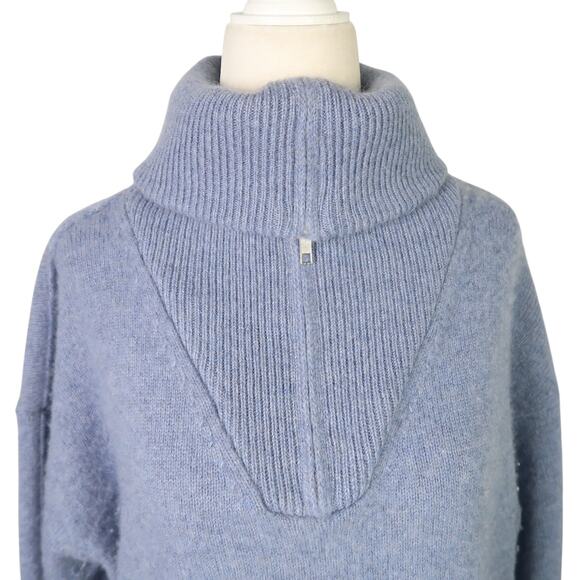 Joie Blue 100% Cashmere Knit 1/4 Zip Turtleneck Sweater M - Picture 2 of 5
